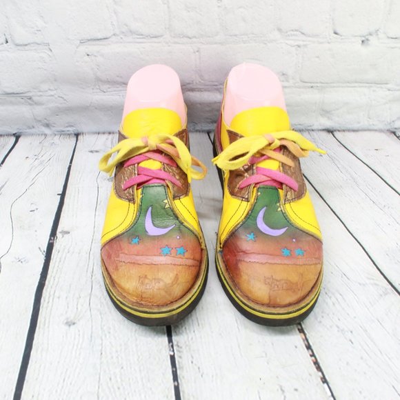 Aquatred By Goodyear Soles Multicolor Moon Stars Leather Oxford Shoes M 5 L 7 - Picture 5 of 9